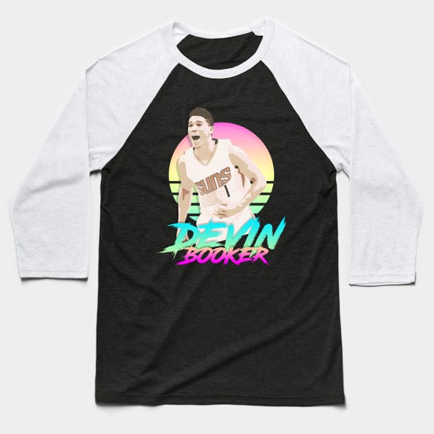 Devin Booker Retro Futuristic Aesthetic Baseball T-Shirt by StupidHead